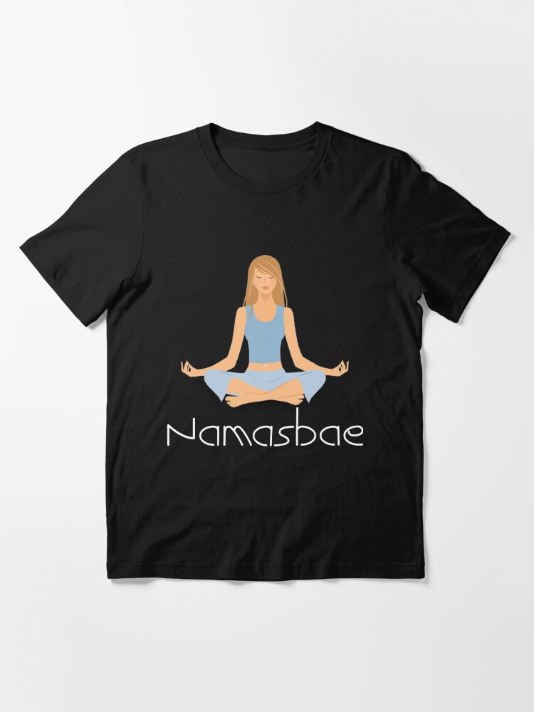 Namaste In Bed T-Shirt Funny Yoga Shirt Sleepy Meditating Unisex Cute Tee  Top