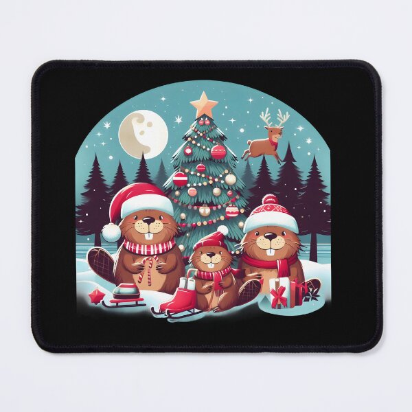 Artikelvorschau, Lustiges Biber-Weihnachtsbaum-Geschenk. Lustiger Weihnachtsbiber entworfen und verkauft von GalaxyGraffiti.