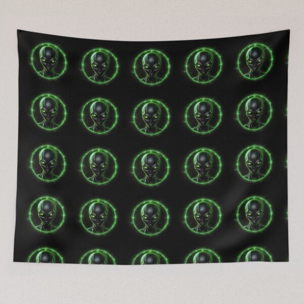 Item preview, Green alien face designed and sold by vialgames.