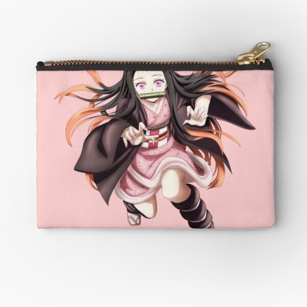 Tanjiro and Nezuko Retro Art Demon Slayer T-Shirt Zip Pouch by