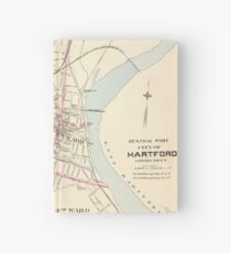 Vintage Map of Hartford Connecticut (1893) Hardcover Journal