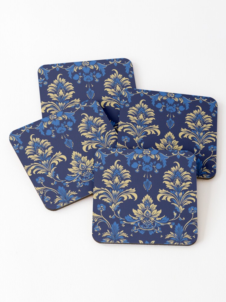 Thumbnail 1 of 5, Coasters (Set of 4), Damask Pattern designed and sold by SideSignal.