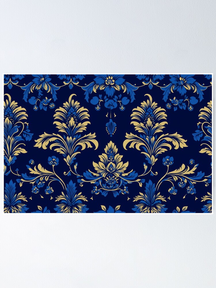 Thumbnail 1 of 3, Poster, Damask Pattern designed and sold by SideSignal.