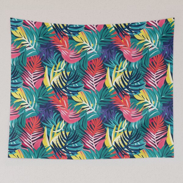Item preview, Tropical leaves seamless pattern on black background. Vector illustration. designed and sold by Aonsnoopy.