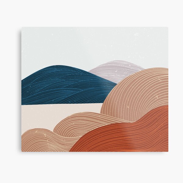 Abstract art pattern with mountain forest style Metal Print