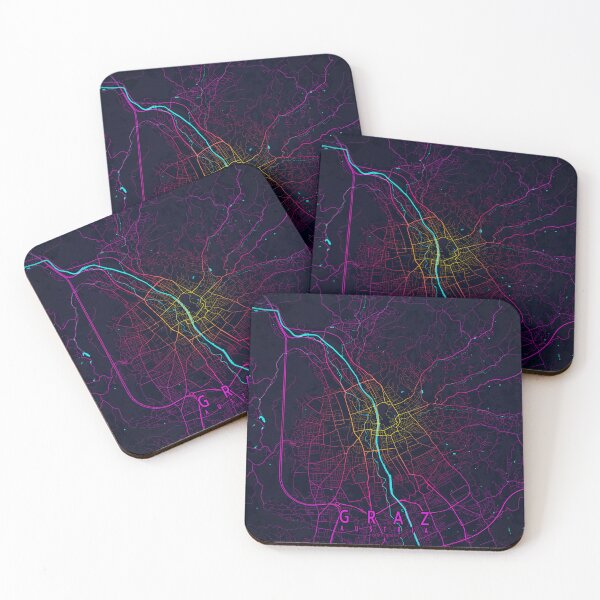 Item preview, Graz City Map of Styria, Austria - Neon designed and sold by deMAP.