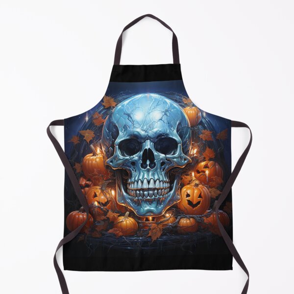 Item preview, Halloween Art,Hyperrealistic Drawing,Blue Skull,Orange Pumpkins,Spooky,Illustration Realistic Artwork,Eerie  designed and sold by Mickeymouse2023.