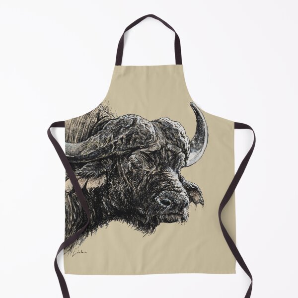 Item preview, African buffalo head drawing designed and sold by SakalDesign.