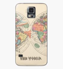 Vintage Map of The World (1873) Case/Skin for Samsung Galaxy