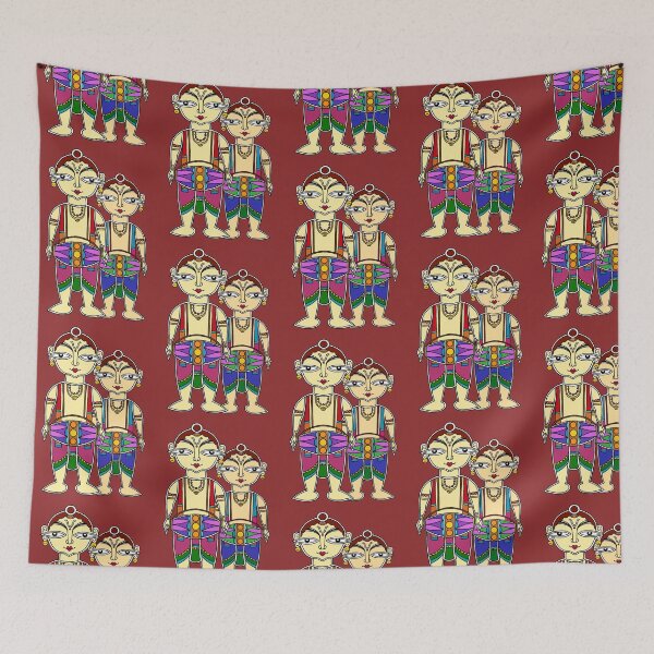 Item preview, DEVOTEES OF KRISHNA Folk art designed and sold by Charmy Design.