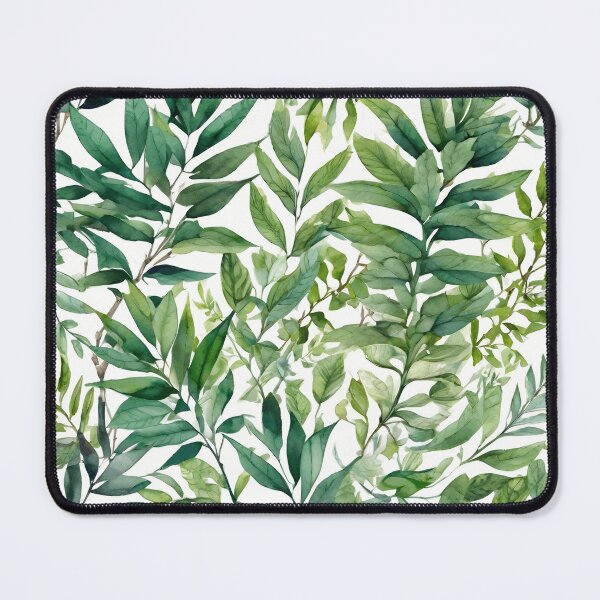 Item preview, Watercolor beautiful, wild leaves - white, green, dark green, light colors, botanical pattern. designed and sold by My-fake-places.