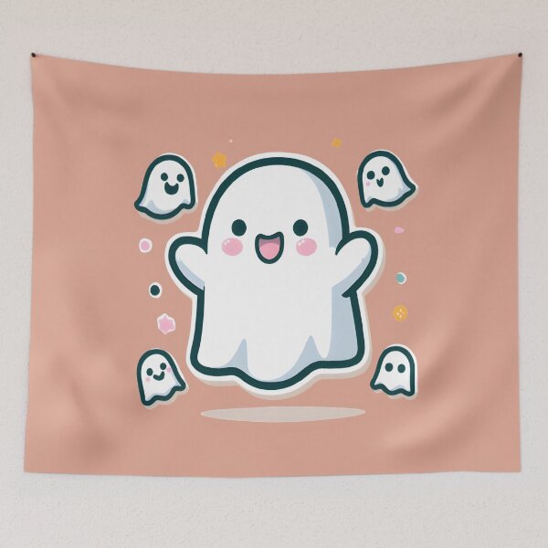 Item preview, Friendly Cute Ghosts with Rosy Cheeks designed and sold by Creative.Shop.