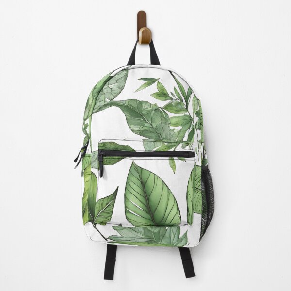 Item preview, Watercolor beautiful, wild leaves - white, green, dark green, light colors, botanical pattern. designed and sold by My-fake-places.