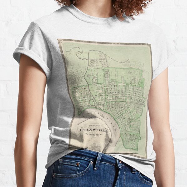 Item preview, Vintage Map of Evansville Indiana (1876) designed and sold by BravuraMedia.