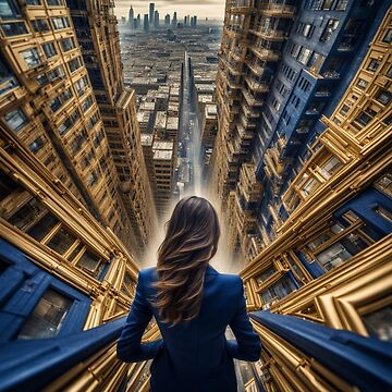 Artwork thumbnail, Lady in a Cityscape by LenCarol