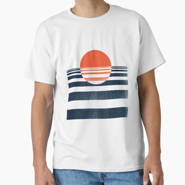 Vista previa del artículo con la obra «Puesta de sol mínima», diseñado y vendido por geekchic tees.