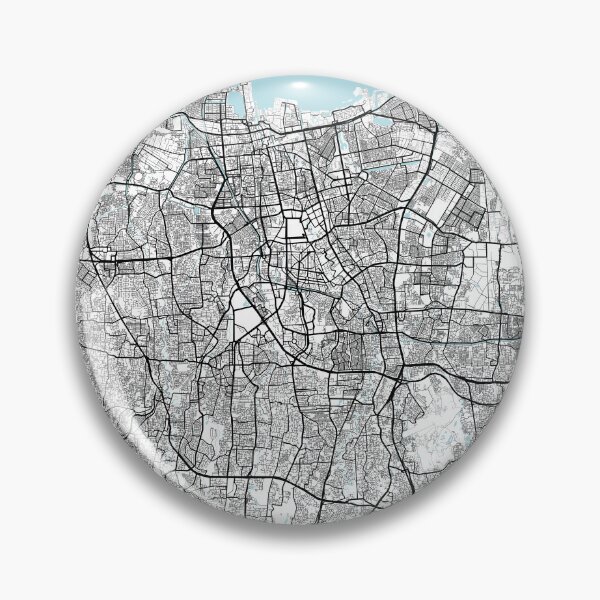 Item preview, Jakarta City Map of Indonesia - Circle designed and sold by deMAP.