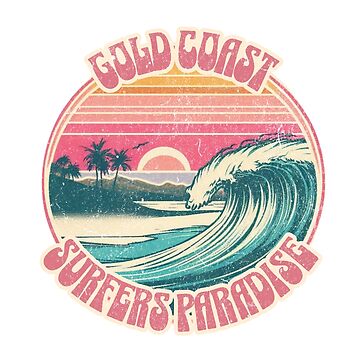 Aperçu de l'œuvre Impression de surf vintage Gold Coast Surfers Paradise de Beerbony