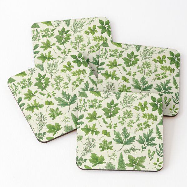 Item preview, Watercolor beautiful, wild leaves -  white, green, dark green, light colors, botanical pattern. designed and sold by My-fake-places.