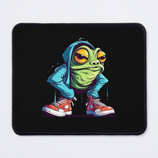 Item preview, Funny cartoon frog in sneakers - well croaked frog designed and sold by WallGemsArt.