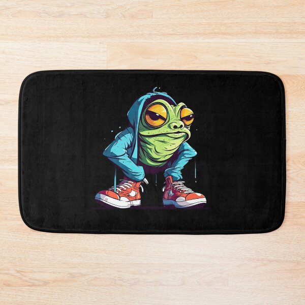 Item preview, Funny cartoon frog in sneakers - well croaked frog designed and sold by WallGemsArt.