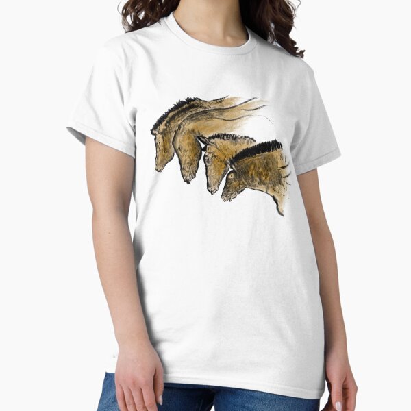 Item preview, prehistoric cave painting of four horses from Chauvet Cave designed and sold by archbestos.