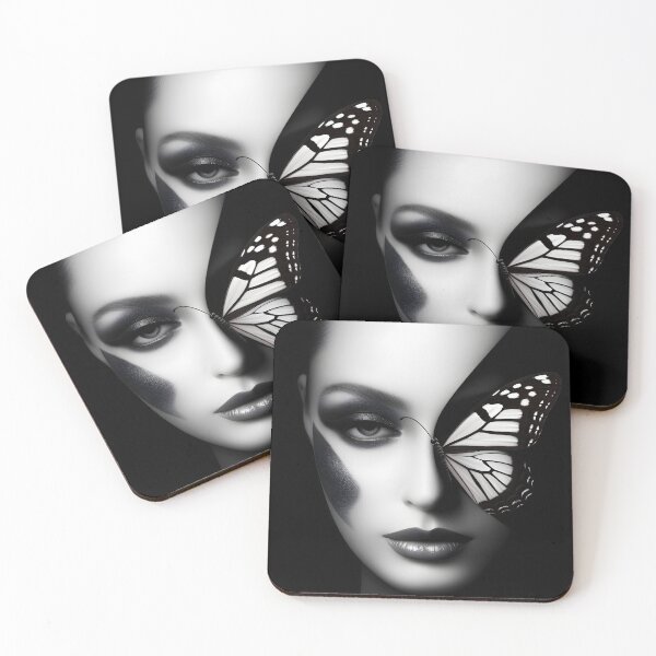 Item preview, Monochromatic Butterfly Face designed and sold by soulofalion.