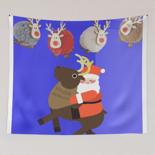 Item preview, Happy Funny Deer And Santa designed and sold by Lar888.