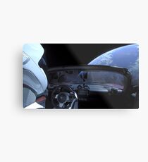 SpaceX Starman - DON'T PANIC! Metal Print