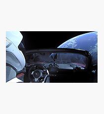 SpaceX Starman - DON'T PANIC! Photographic Print
