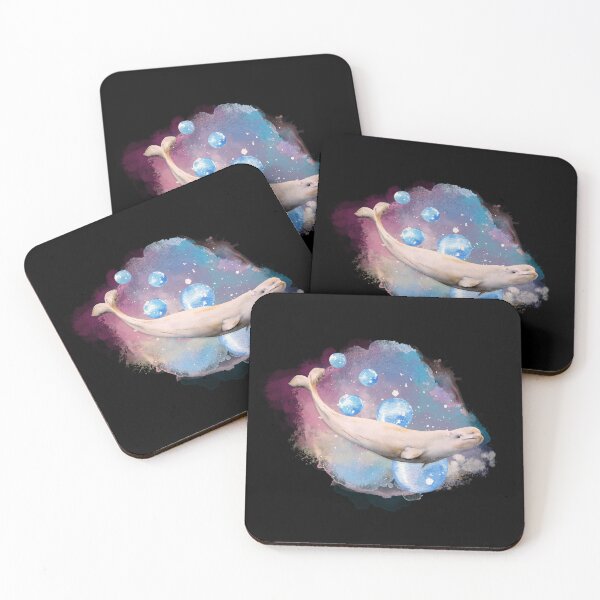 Item preview, Beluga Whale Swimming Through Space Watercolor designed and sold by kuremureDesign.