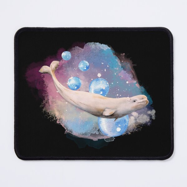 Item preview, Beluga Whale Swimming Through Space Watercolor designed and sold by kuremureDesign.