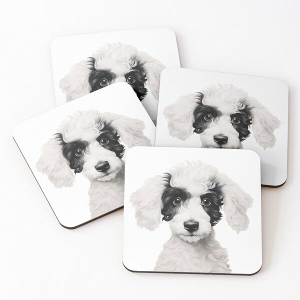 Item preview, Black and White Poodle Portrait designed and sold by DreamyDaisy.