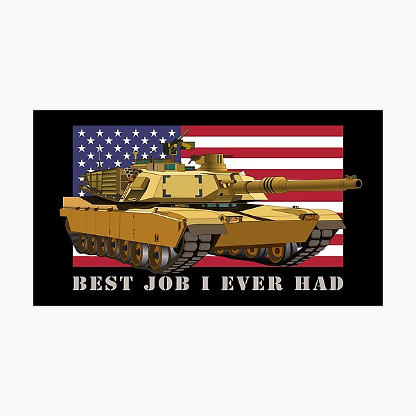 Item preview, M1A2 Abrams Tank Tanker Crew Veteran Best Job I Ever Had American Flag US Army Tanks Gift designed and sold by MilitaryMart.