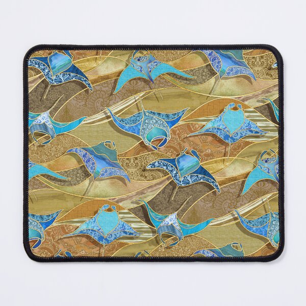 Item preview, Patchwork Manta Rays in Turquoise and Golden Sand designed and sold by micklyn.