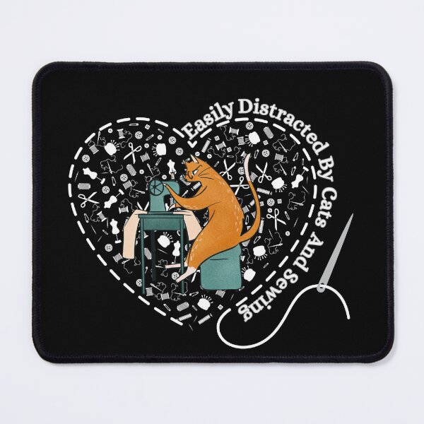 Item preview, Easily Distracted By Cats And Sewing Machine Lover designed and sold by Wiss2Arts.