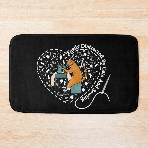Item preview, Easily Distracted By Cats And Sewing Machine Lover designed and sold by Wiss2Arts.