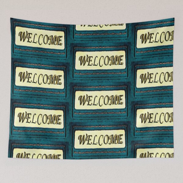 Item preview, Welcome Blue Doormat designed and sold by TriForceDesign.