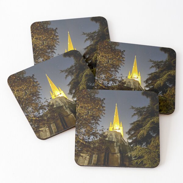 Item preview, Norwich Cathedral at night, golden glow. designed and sold by MyriadNorfolk.