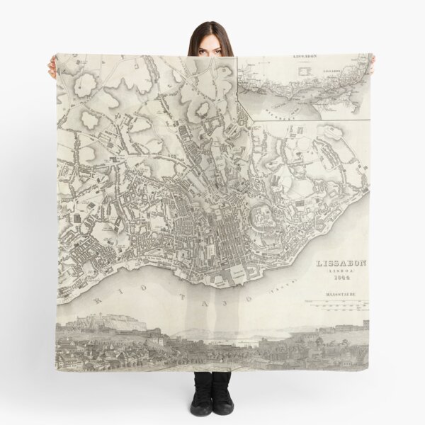 Item preview, Vintage Map of Lisbon Portugal (1844) designed and sold by BravuraMedia.