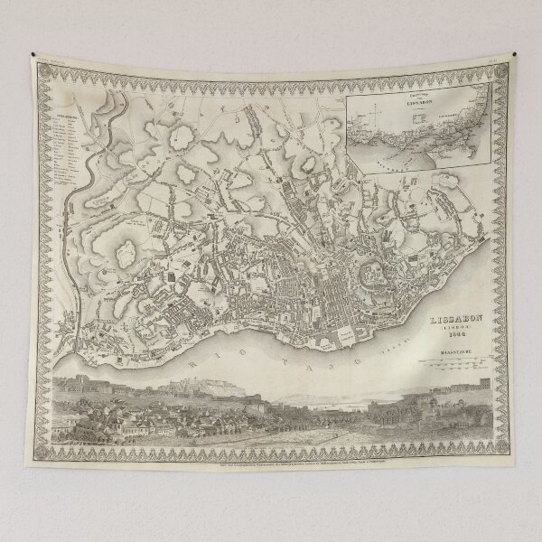 Item preview, Vintage Map of Lisbon Portugal (1844) designed and sold by BravuraMedia.