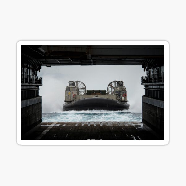 Item preview, STK108984M-A landing craft air cushion prepares to embark the well deck of USS Germantown. designed and sold by StocktrekImages.