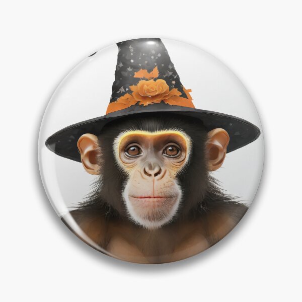 Item preview, Halloween monkey wearing a witch hat designed and sold by fotofeast.