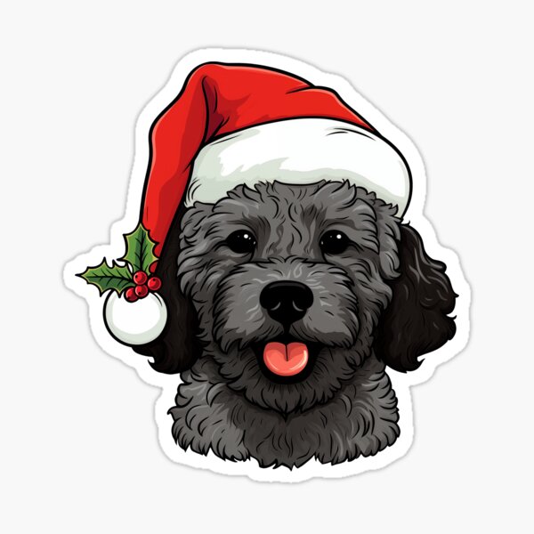 Item preview, Christmas Doodle Oodle Dog - Dark Gray designed and sold by wotsthis.