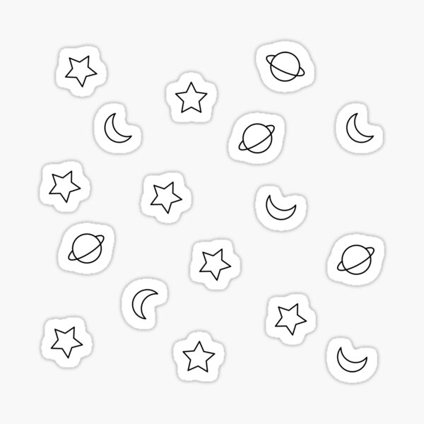 Moon And Stars Stickers Redbubble