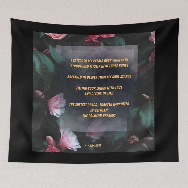 Item preview, "The softest chaos", Graphic Design with an Original Poem and a rich flowery background designed and sold by Lunardreams54.