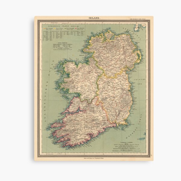 1620 Old Ireland Historic Vintage Style Wall Map 20x24 