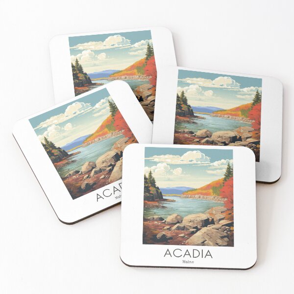 Item preview, A Vintage Travel Illustration of Acadia National Park in Maine - US  designed and sold by GoodOldVintage.