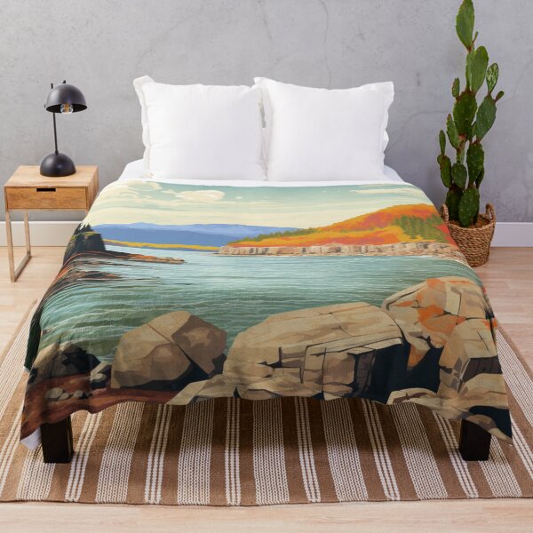 Artikelvorschau, Eine Vintage-Reiseillustration des Acadia-Nationalparks in Maine – USA entworfen und verkauft von GoodOldVintage.