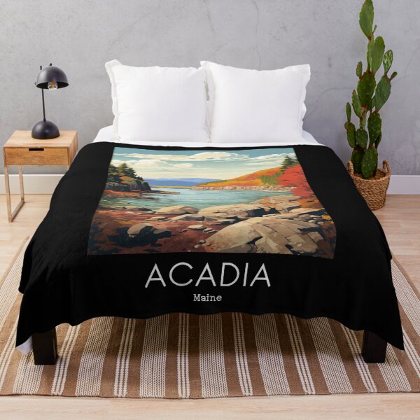 Item preview, A Vintage Travel Illustration of Acadia National Park in Maine - US designed and sold by GoodOldVintage.